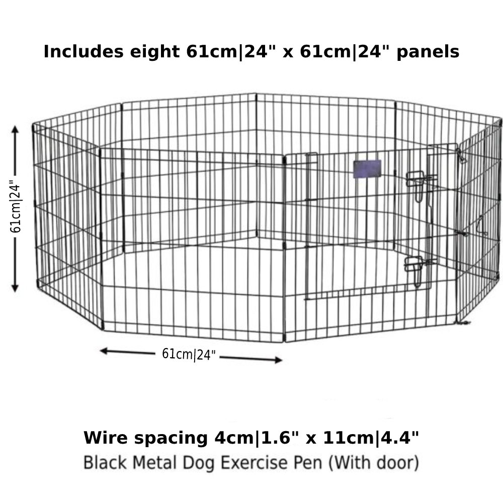 Metal Dog Exercise Pen - Gold Zinc With Door: image 4