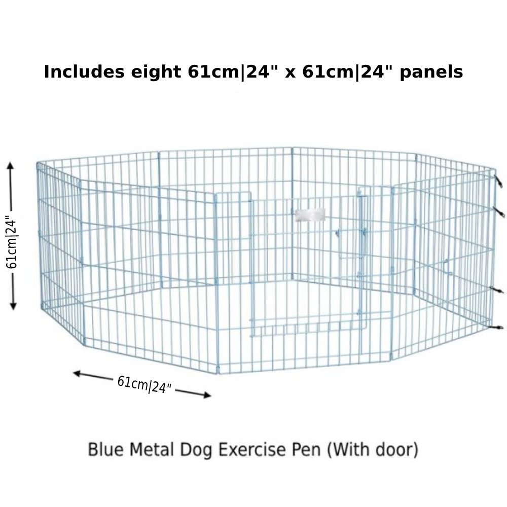 Metal Dog Exercise Pen - Gold Zinc With Door: image 5