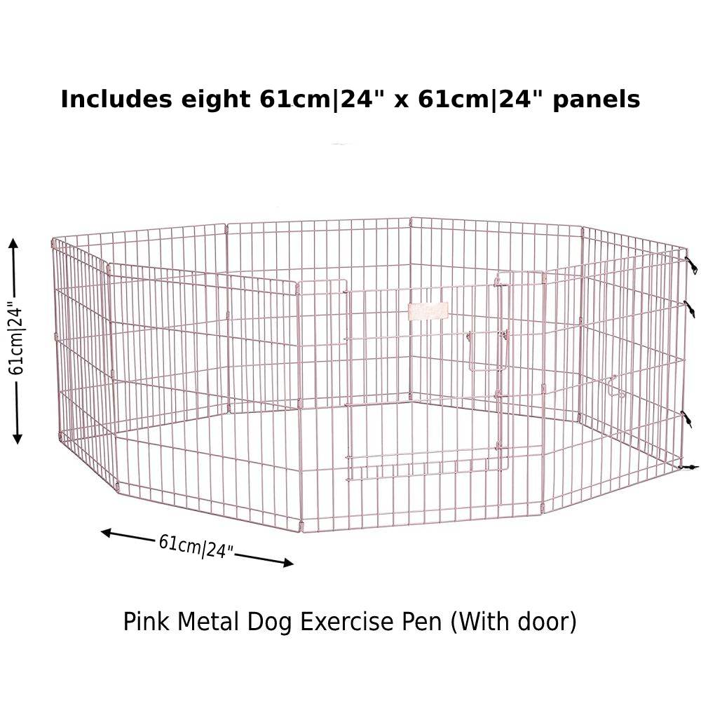 Metal Dog Exercise Pen - Gold Zinc With Door: image 6